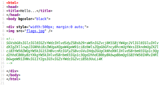 EW - HTML Flag encoded